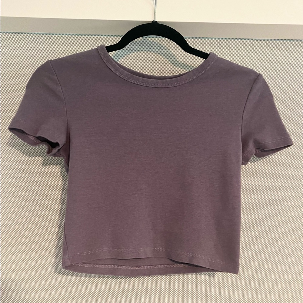 ZARA Purple Crop Top Tee